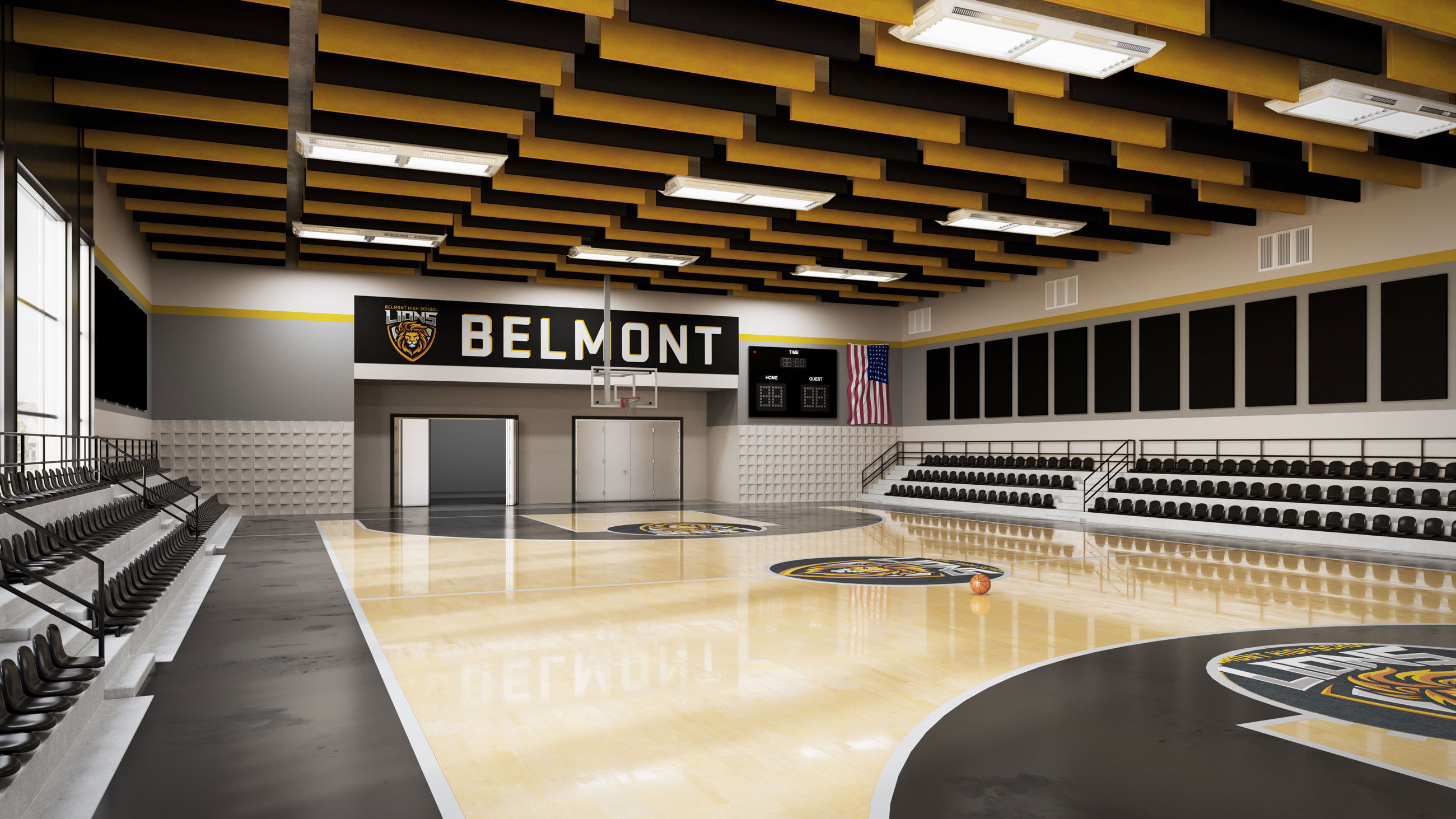 S-4000 High Abuse Acoustic Panels in a gym