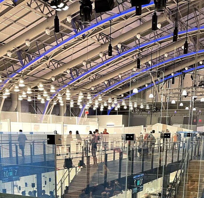 Our Catenary Banners are the perfect economical solution to reverberation issues for large spaces.